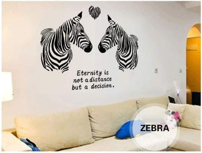 Home creative wall decoration stickers, warm lovers zebra wallpaper SK9040