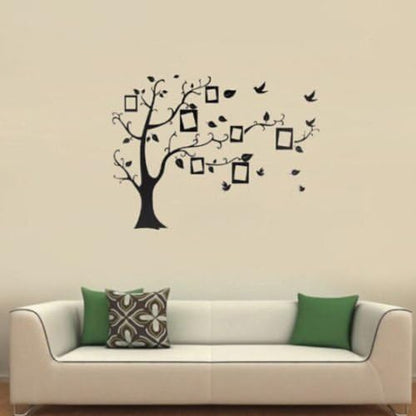 Adhesivo decorativo para pared, marco de fotos de piture familiar extraíble, decoración de árbol con cita de árbol, calcomanías de PVC para habitación de niños, oficina, sala de estar, dormitorio