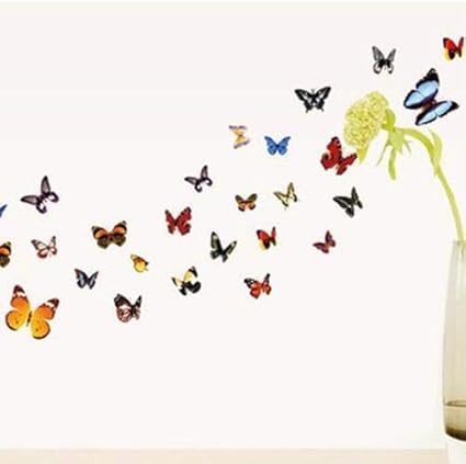 NC5070 7  butterfly color transparent furnishing decorative wall stickers