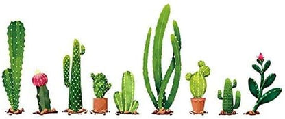 Wall Stickers 2pcs Fresh Cactus Green Plant Decal