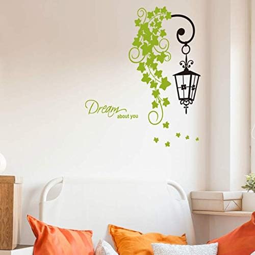 Jm8312 Studio Briana Fresh Green Creeper with Hanging Lamp Wall Sticker