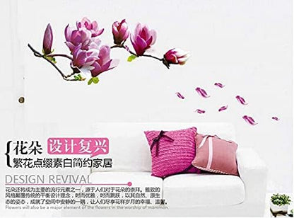 Chaste Magnolia Purple Mural Wall Sticker Model AY7105