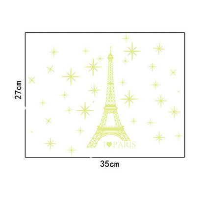Night Lighting Eiffel Tower Vinyl Wall Decal PVC Home Sticker House Paper Painting Decoration Wallpaper Living Room Bedroom Kitchen Art Picture DIY Murals Kids Nursery Baby Decor