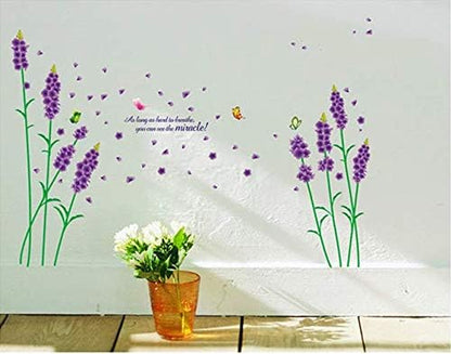 Purple Lavender Flower Wall Stickers Mj9502