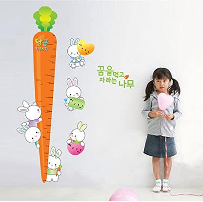 Height Measurement Carrot Rabbits Wall Sticker ay7079