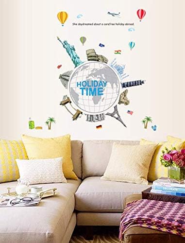 SAMHEZ AY9187 Arround The World Wall Sticker [60 x 90 cm]