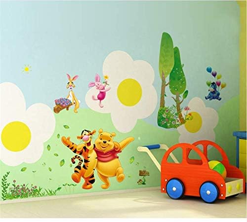 Nalle Puh björn tiger kanin väggdekal för förskola barnkammare dekoration djur väggtatueringar cartoon väggbild konst