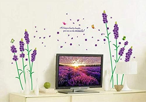 Purple Lavender Flower Wall Stickers Mj9502