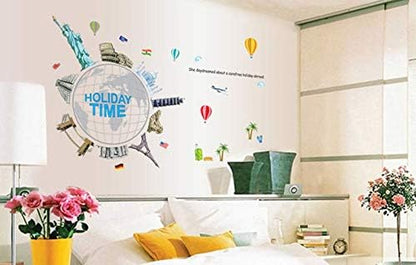 SAMHEZ AY9187 Arround The World Wall Sticker [60 x 90 cm]
