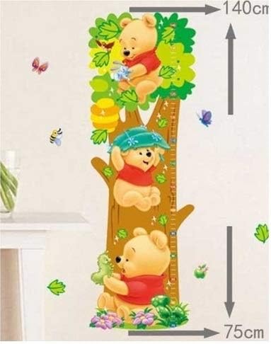 Cartoon Winnie the Pooh Animal Measurement of height Wall Stickers
