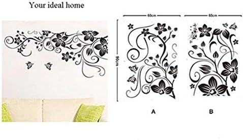 Dm577004 Black Butterflies and Tree Vine creative fashionable combination wall sticker