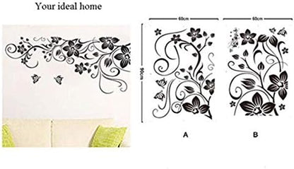 Dm577004 Black Butterflies and Tree Vine creative fashionable combination wall sticker
