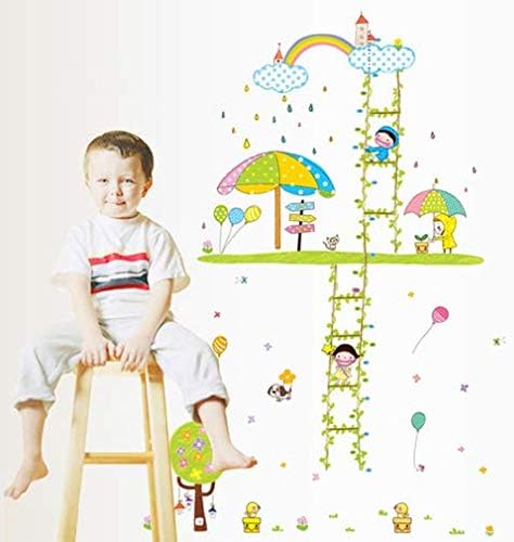 Creative cartoon character aerial staircase child height wall Sticker