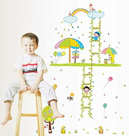 Creative cartoon character aerial staircase child height wall Sticker