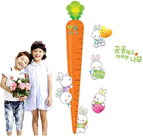 Height Measurement Carrot Rabbits Wall Sticker ay7079