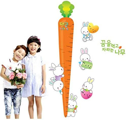 Height Measurement Carrot Rabbits Wall Sticker ay7079
