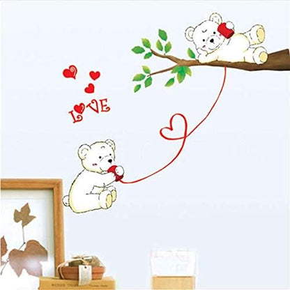 WUDHF Cute bear calling love wall stickers home love and happiness decoration children's room cartoon branches