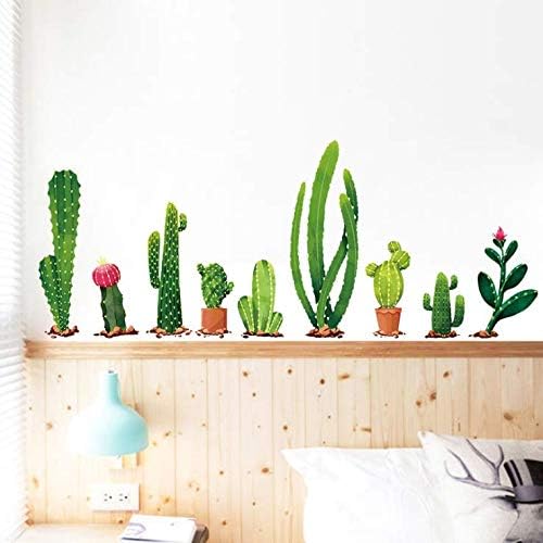 Wall Stickers 2pcs Fresh Cactus Green Plant Decal