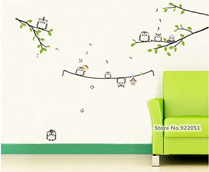 JM7246 Owls lovely tree Kids vinyl wall sticker for kids rooms home decor decals adesivos de parede stickers