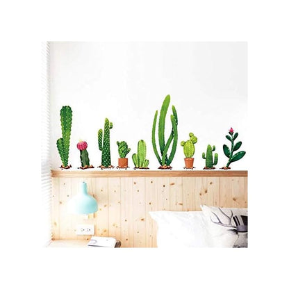 Wall Stickers 2pcs Fresh Cactus Green Plant Decal