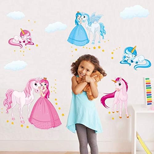 Cartoon Princess and Unicorn Wall Decals NC5070