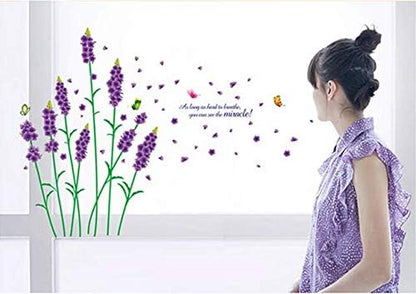 Purple Lavender Flower Wall Stickers Mj9502