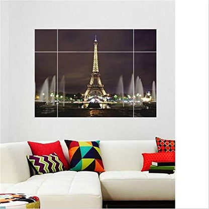 Ay8014W Huaduo Modern Removable Wall Stickers 3D Window View Large Eiffel Tower Sydney Greek Night City For Living Room Bedroom Home Decoration