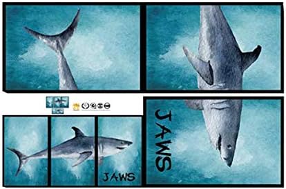 sAMHEZ HM92012 JAWS FRAME 3D DEEP BLUE SEA WALLSTICKER WALL STICKER