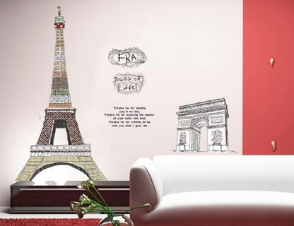 France Eiffel Tower Wall Sticker with quotes AY1930