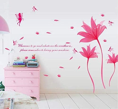 Romantic Red Color Fantastic Flowers Art Wall Sticker Ay9218Bw