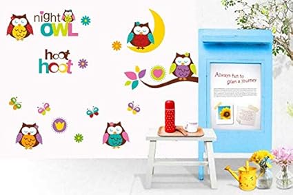 WALL STICKER -JM8366-NIGHT OWL HOOT