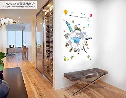 SAMHEZ AY9187 Arround The World Wall Sticker [60 x 90 cm]