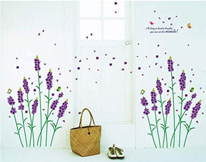 Purple Lavender Flower Wall Stickers Mj9502