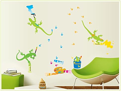 Gecko Painting Drawing Peel and Stick Removable Vinyl Wall Stickers Ay7031