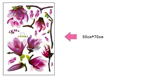 Purple Magnolia Flower Red Bloosom Flower Branch Wall Sticker Decal Rub a Stylish Modern Flowers Living Room Bedroom Decoration Kitchen