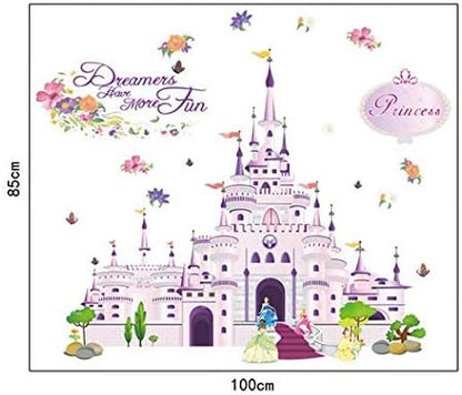 Princess Fantasy Castle Removable Wall Stickers Decals Kids Nursery Decor Art Mural