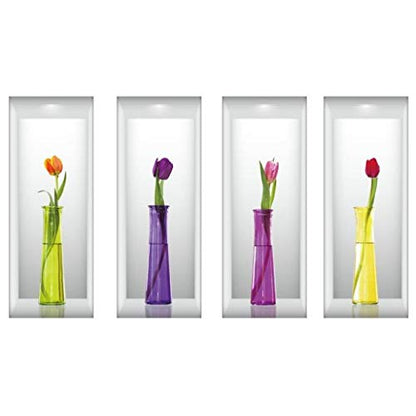 3D Flower Vase' Wall Sticker