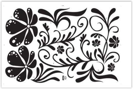 Removable Black Flowers and Flower Vines Decorations Jm7021