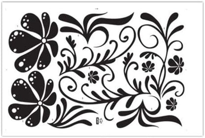Removable Black Flowers and Flower Vines Decorations Jm7021