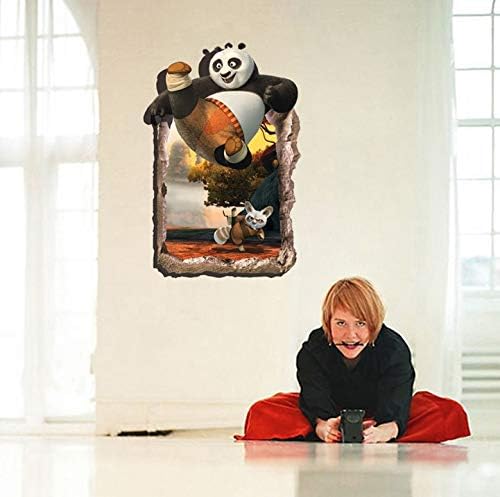 Decals Design '3D Kung Fu Panda' Wall Sticker (Polyvinyl Chloride, 60 cm x 90 cm)