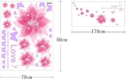 DM570077 Love these forever happy memories pink flower Vinyl Home room Decor Removable DIY Art WallPaper Wall Sticker
