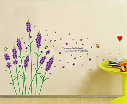 Purple Lavender Flower Wall Stickers Mj9502