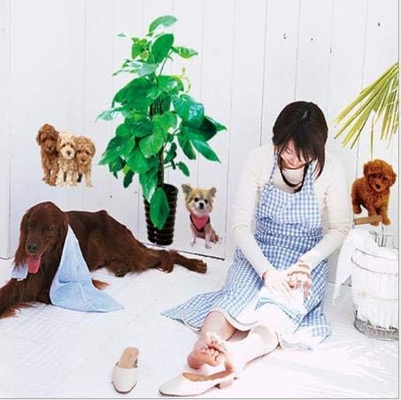 Fun Plant Pot Ball Flower Basket Fence Dog Tree Wall Sticker Ay7112