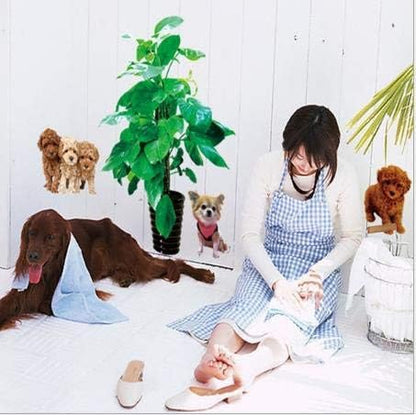Fun Plant Pot Ball Flower Basket Fence Dog Tree Wall Sticker Ay7112