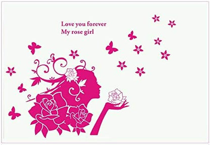 Red Fairy Girl Wall Stickers Living Room Model Ay858