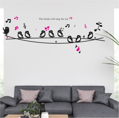 Jm8210 Decals Design 'Cute Singing Birds' Wall Sticker