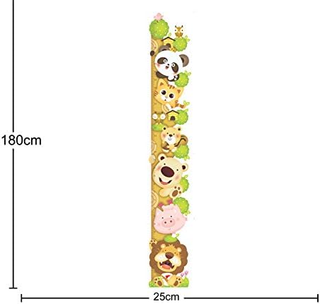 Cartoon Cute Cat Lion Panda Height Chart Decals Children's Room Nursery Removable Wall Stickers Murals size 60x90 xl8003