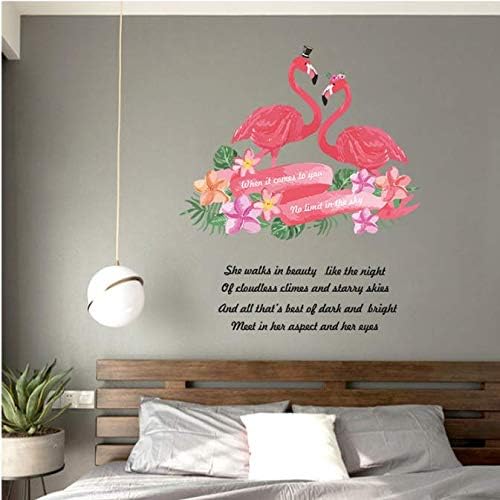 Sk7167 Nordic style wall stickers green leaf lovebird couple flamingo home decoration stickers girls room sweet love sayings home