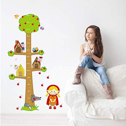 Abc 1038 Kid's Little Red Riding Hood and Tree Height Chart Wall Stickers