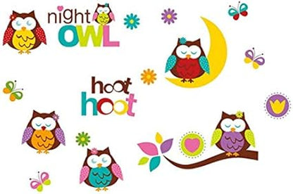 WALL STICKER -JM8366-NIGHT OWL HOOT